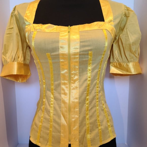New Yellow Corset Style Blouse - Picture 1 of 4